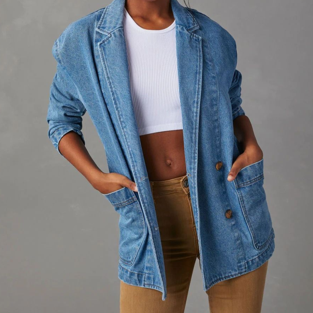 Damen Jeansjacke im Vintage-Stil - Stilvoller Oversized-Schnitt