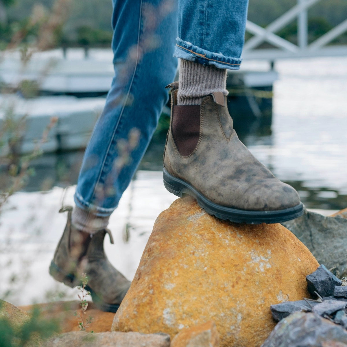 Herren Schlupf-Chelsea-Stiefeletten - Knöchellang & Robuste Profilsohle