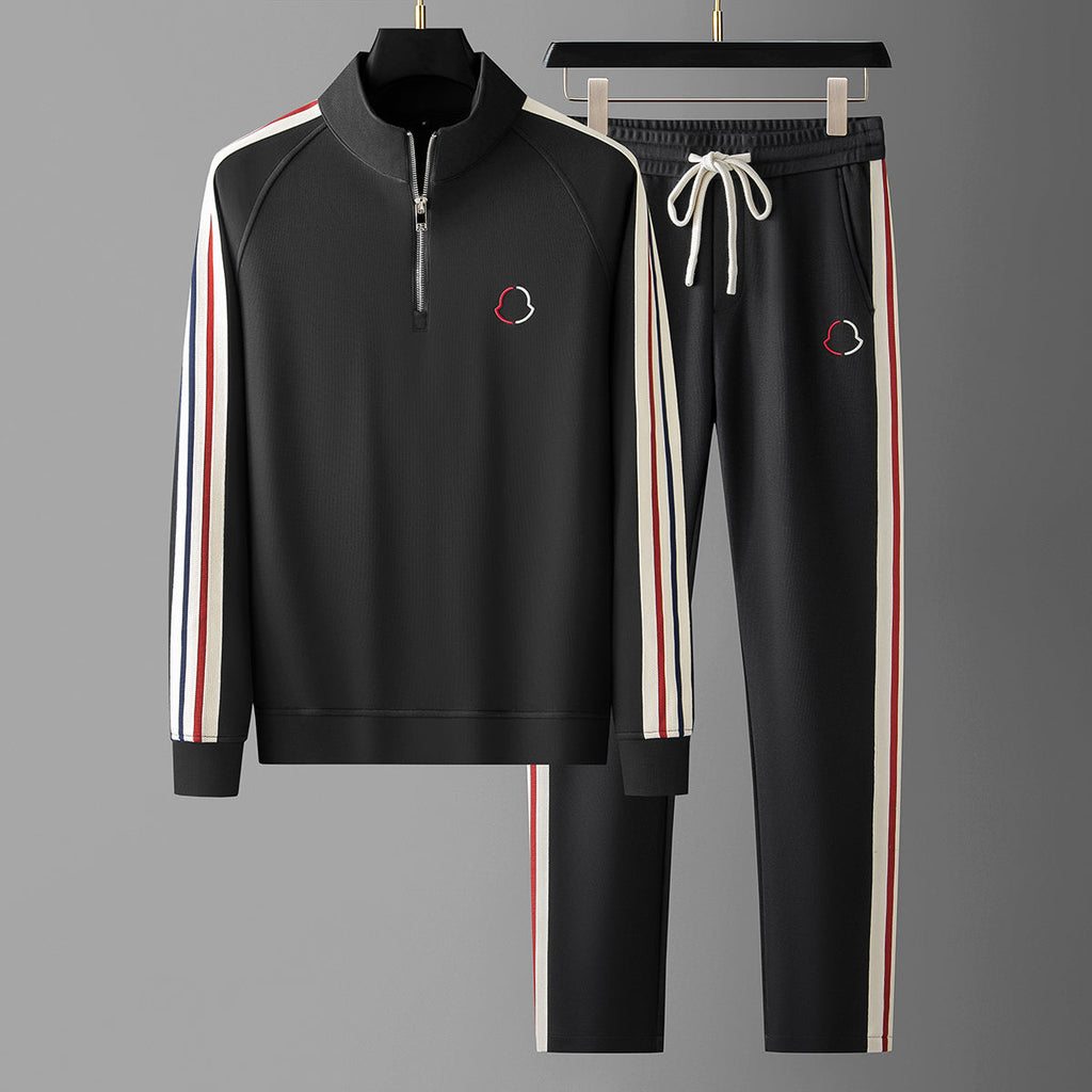 Herren Trainingsanzug Set - Quarter-Zip Oberteil & Entspannte Passform Hose