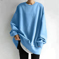 Damen Oversized Pullover Sweatshirt - Entspannte Passform mit Rundhalsausschnitt