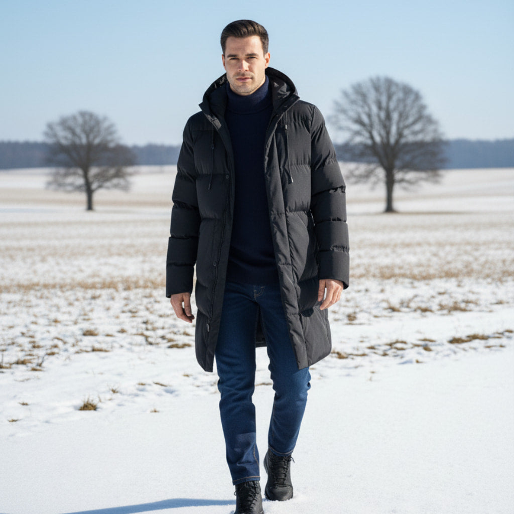 Herren Wasserdichter Parka-Jacke - Mittellang & mit Kapuze
