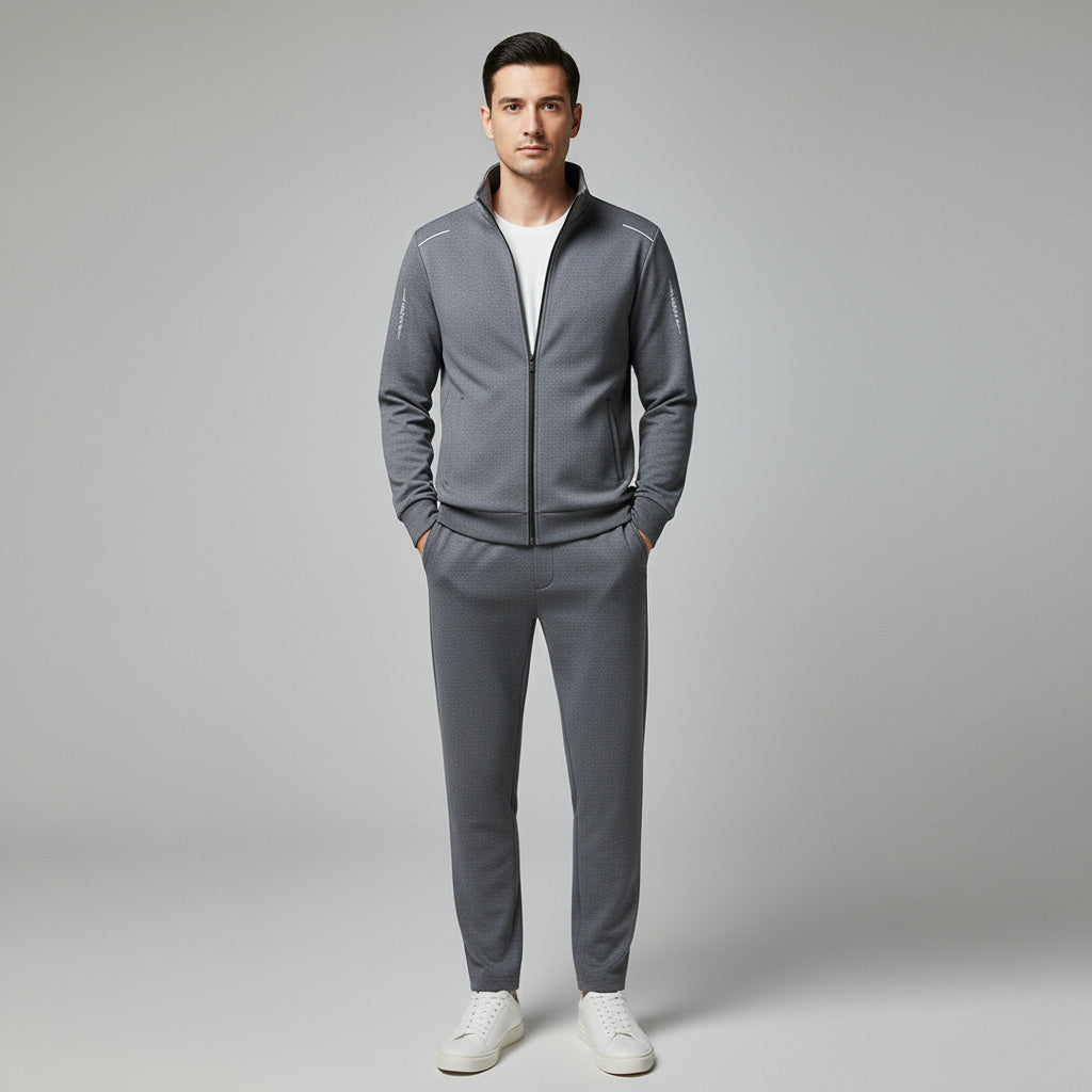 Herren-Trainingsanzug-Set – Jacke mit Reißverschluss & Schmal geschnittene Hose