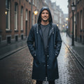 Herren Schwarze Wasserdichte Jacke - Winddicht mit Kapuze