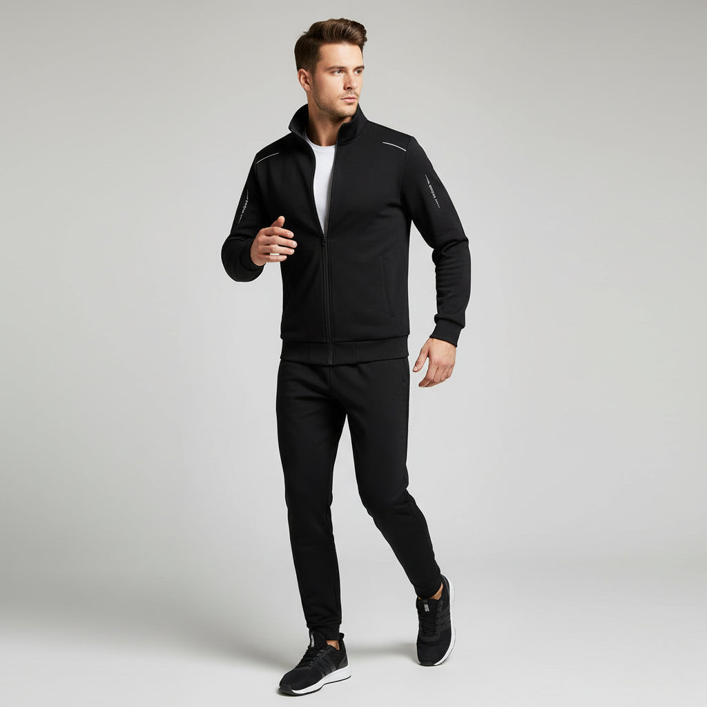 Herren-Trainingsanzug-Set – Jacke mit Reißverschluss & Schmal geschnittene Hose
