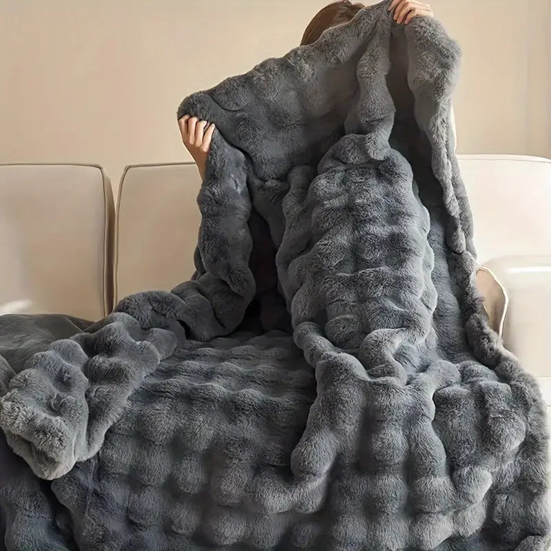 Weiche Wurfdecke – Flauschig mit 3D-Struktur