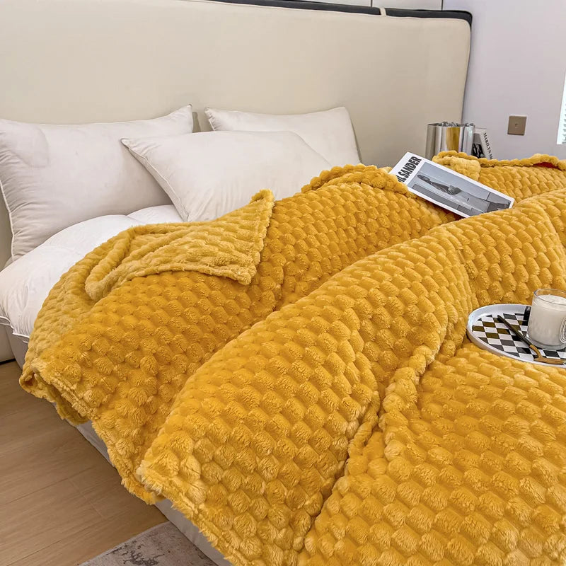 Kuschel Decke Noppen - Warme Wohndecke für Sofa & Couch