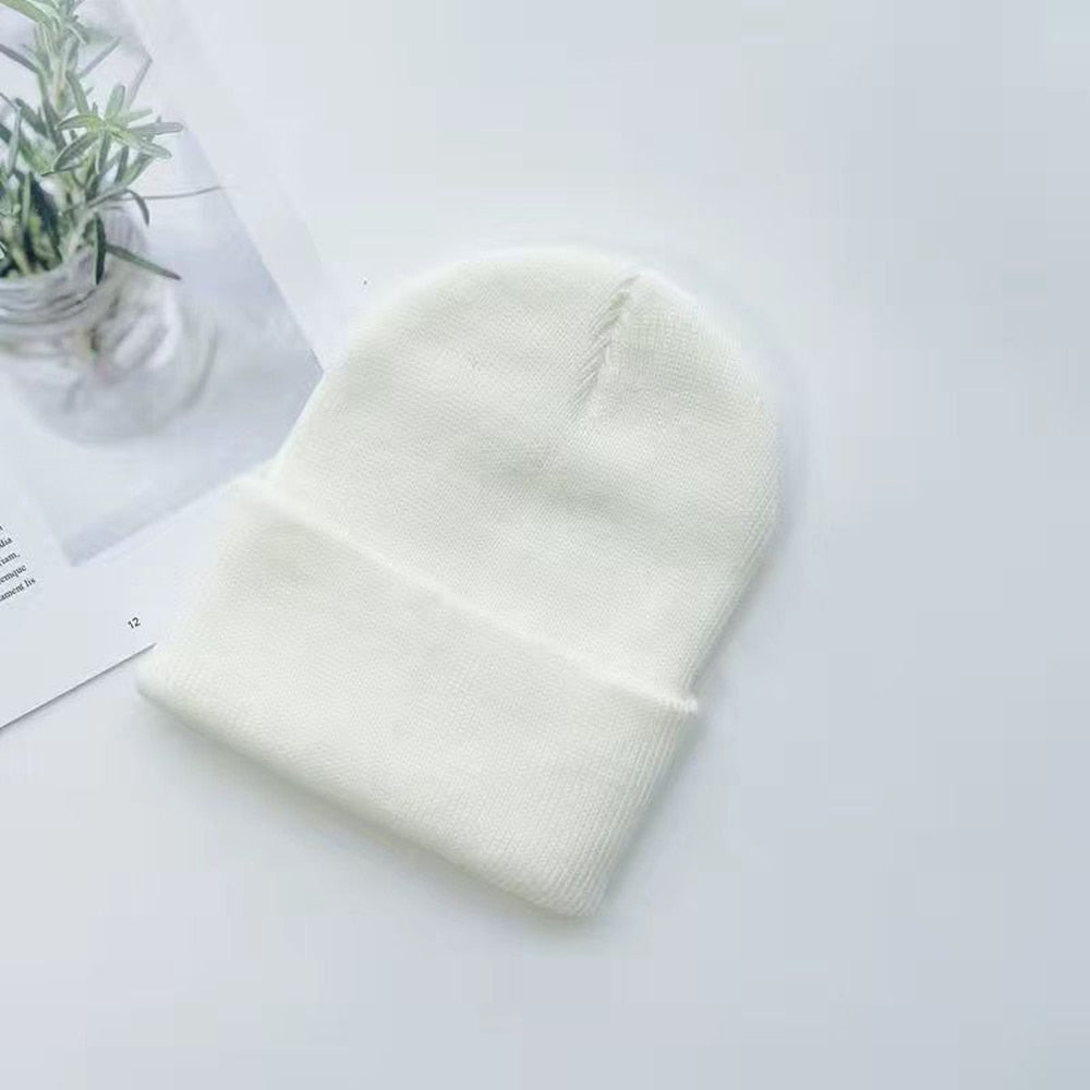 Unisex Gestrickte Mütze - mit Umschlag