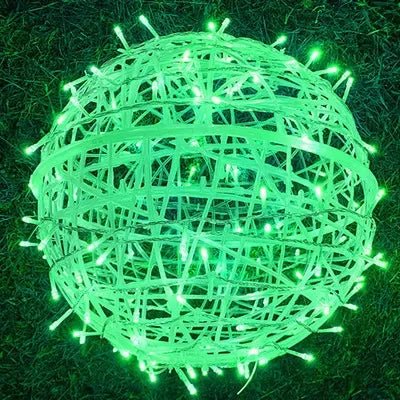Hängende LED-Lichtkugeln - Geflochtener Stil Garten-Dekokugeln