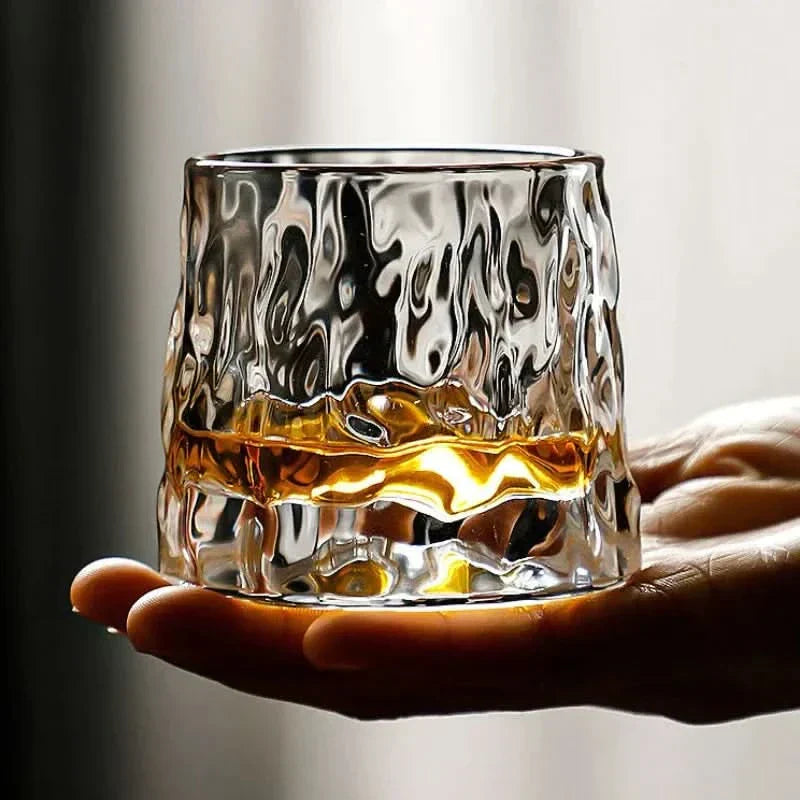 Drehbares Whiskey-Glas-Set - Diamantschliff Rotierender Tumbler