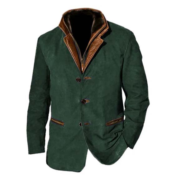 Herren Sakko im Lagenlook – Mit Stehkragen und Revers