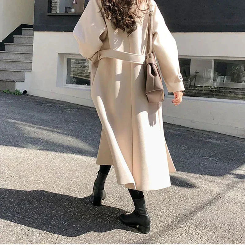 Damen Langer Gürtel-Mantel - Elegante Oberbekleidung