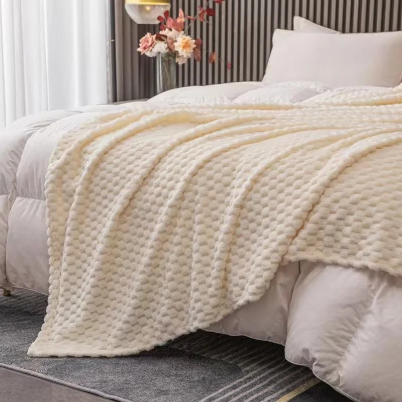 Kuschel Decke Noppen - Warme Wohndecke für Sofa & Couch