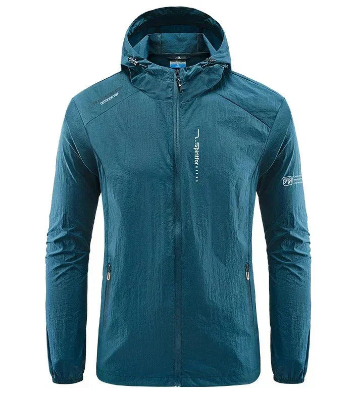 Herren Leichte Windjacke - Mit Kapuze und Reißverschlusstaschen