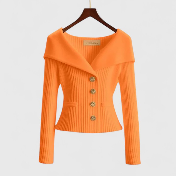 Damen Strickjacke - Schulterfreier Stil & Schmale Passform