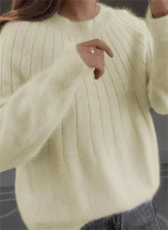 Damen Kaschmir Pullover – Relaxed Fit mit Rundhals-Strick