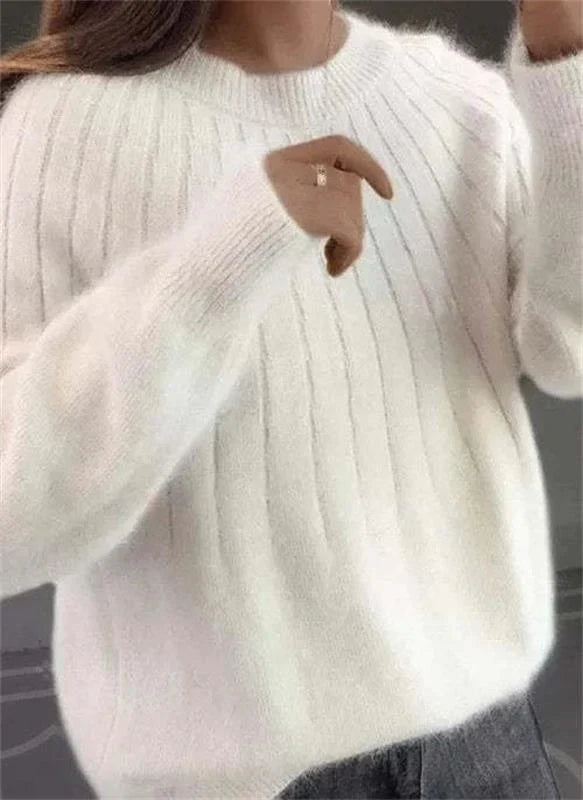 Damen Kaschmir Pullover – Relaxed Fit mit Rundhals-Strick