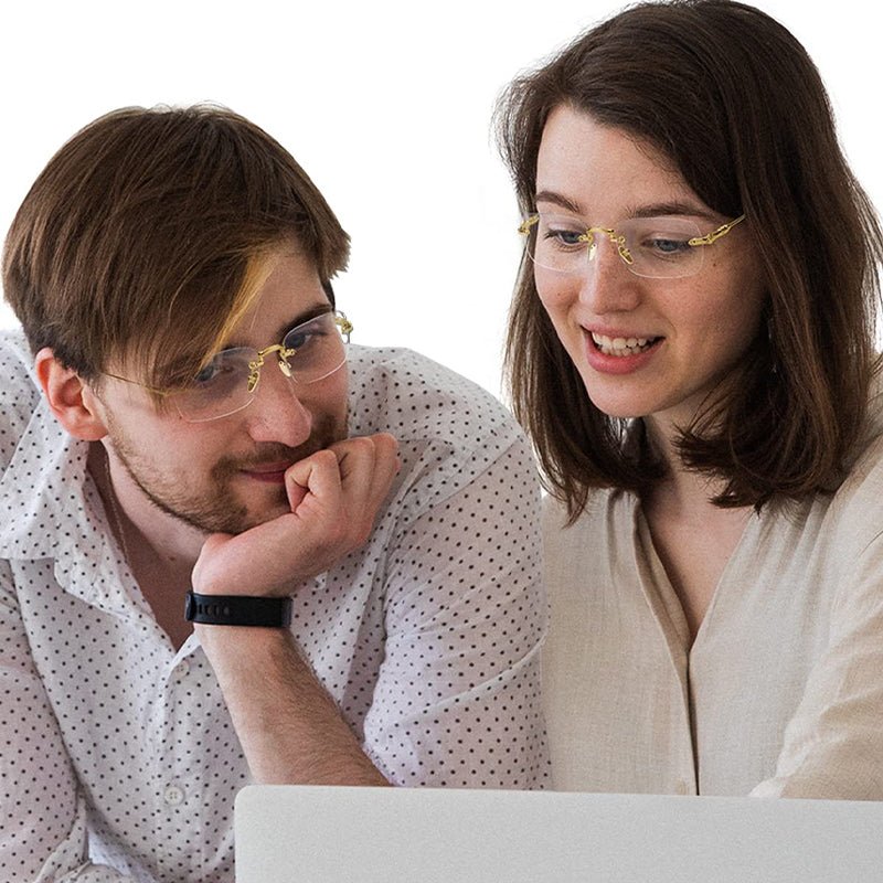 Anti - blue light rimless trimming presbyopic glasses men & women - ALPINE WEAR