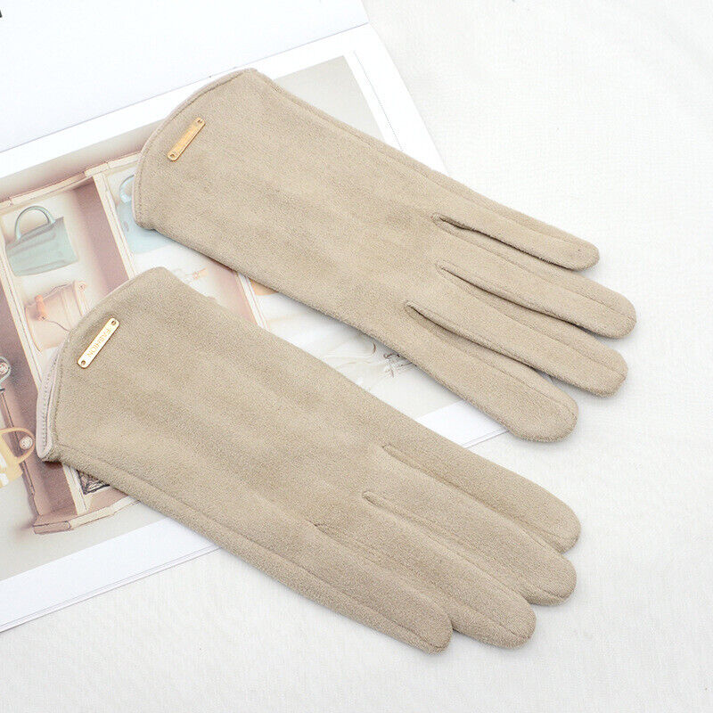 Damen Touchscreen-Winterhandschuhe - Geschmeidiges Finish und Metall-Akzent