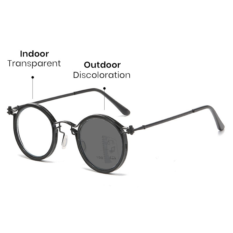 Ultra-Light Multifocal Photochromic Progressive Anti-Blue Light Reading Glasses