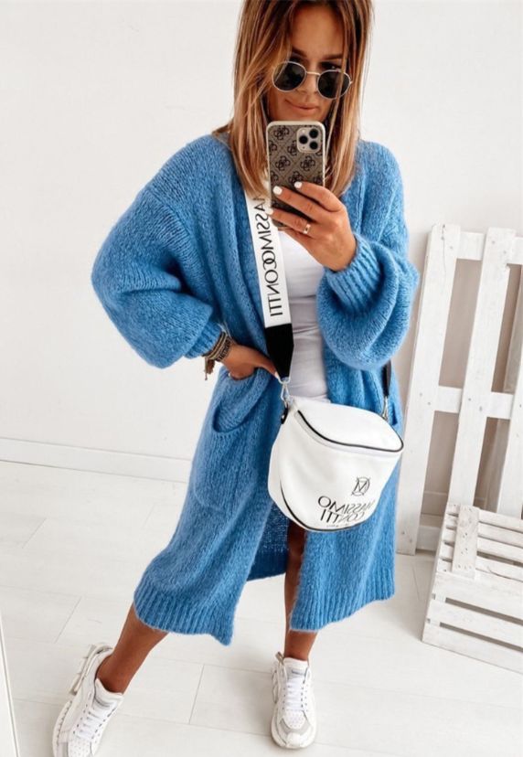 Damen Lange Strickjacke – Warme Oversized-Passform