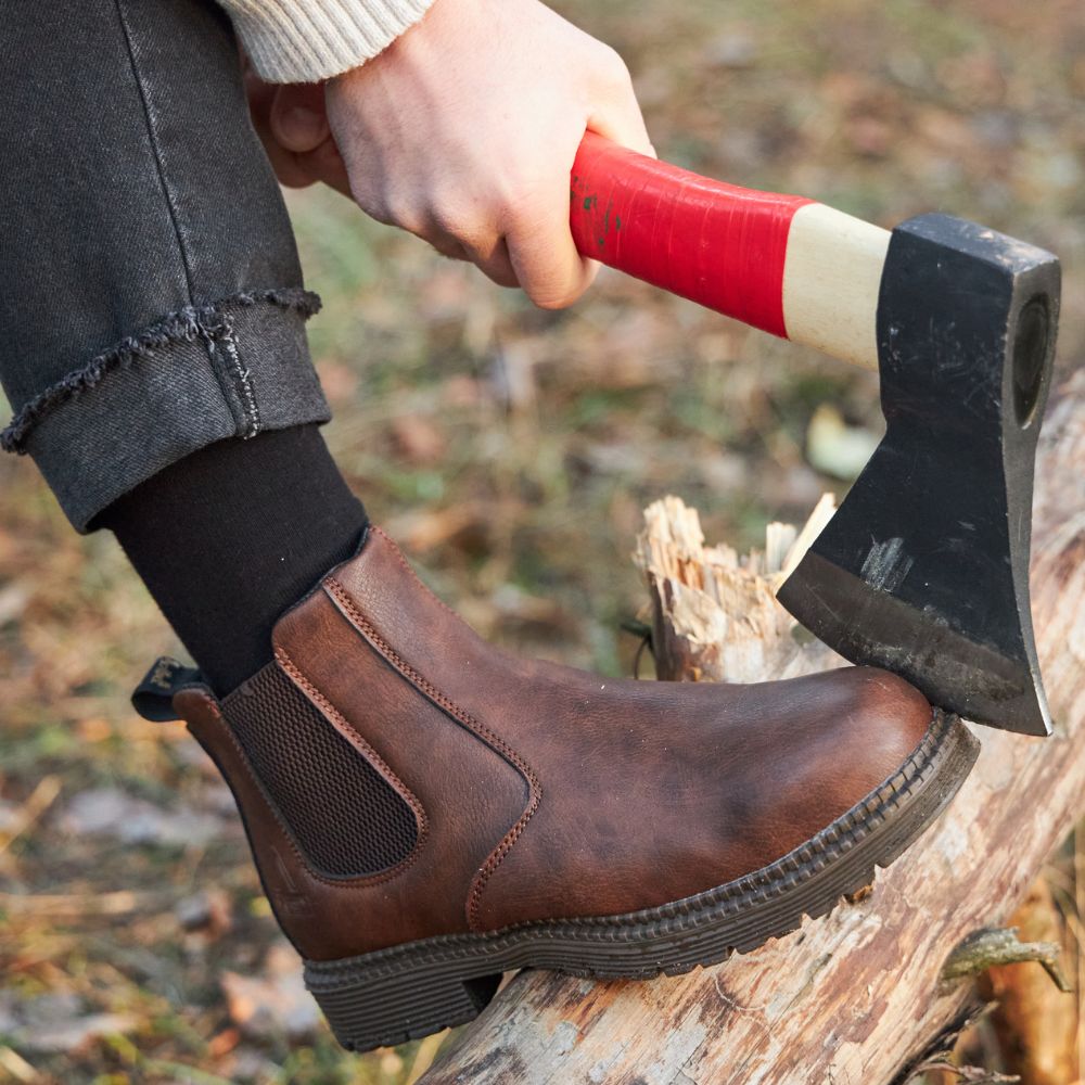 Herren Chelsea-Stiefeletten zum Hineinschlüpfen - Schlupf-Stil mit Profilsohle
