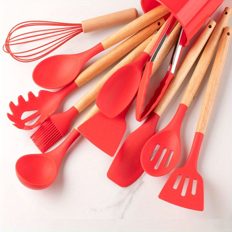12-teiliges Küchen-Utensilien-Set - Kratzfest & Hitzebeständig