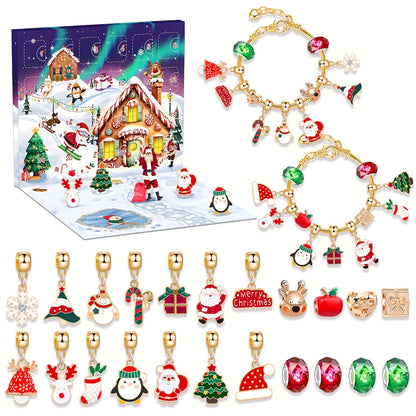 Weihnachts-Adventskalender Armband-Set - DIY Charms & Perlen