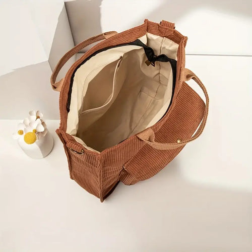 Damen Cord Tote Bag - Elegante Accessorio Quotidiano