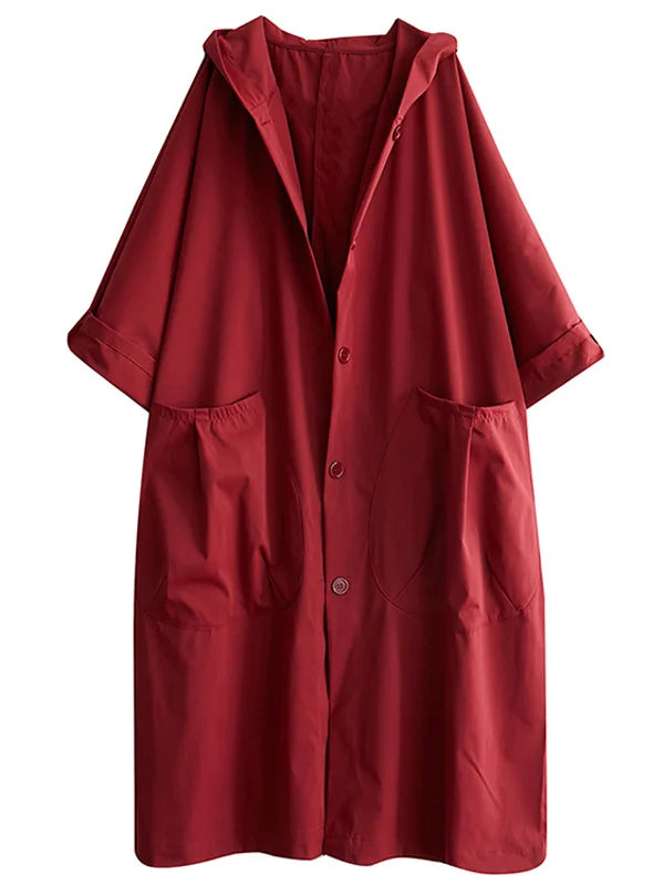Damen Wasserdichter Trenchcoat - Übergroße Passform mit Tiefen Taschen