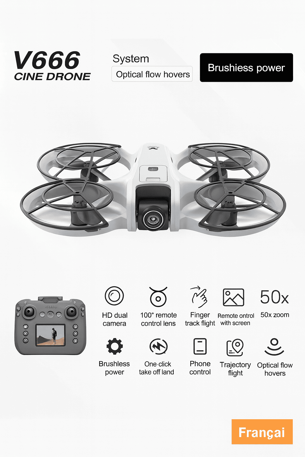 Drone Professionnel V666 – Double Caméra 8K & Stabilisation 6 Axes - ALPINE WEAR