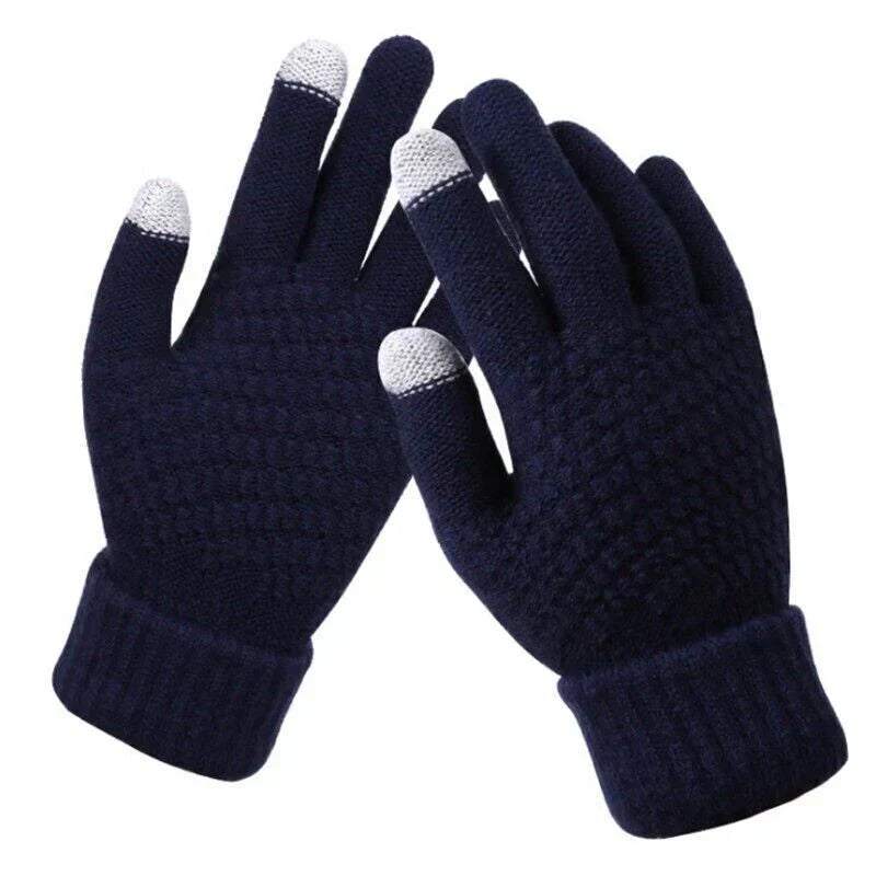 Damen Gestrickte Touchscreen-Winterhandschuhe - Gerippte Bündchen