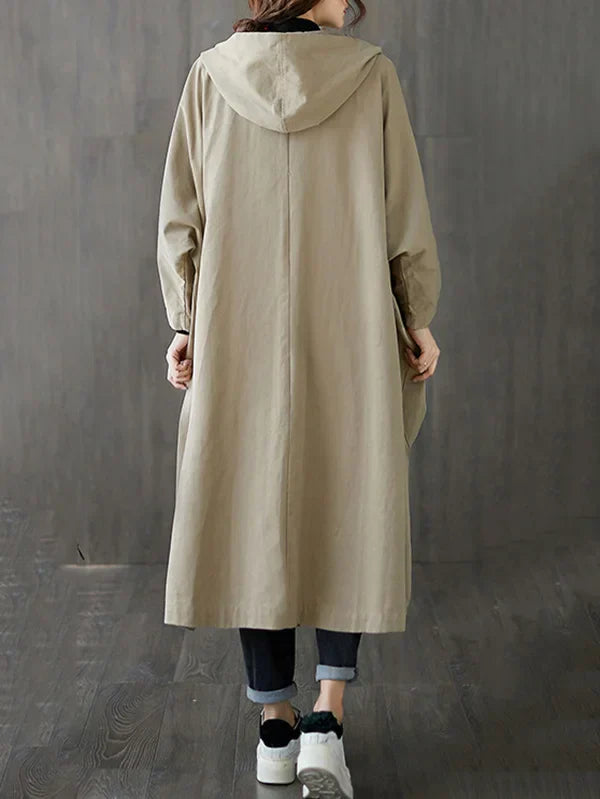 Damen Wasserdichter Trenchcoat - Übergroße Passform mit Tiefen Taschen