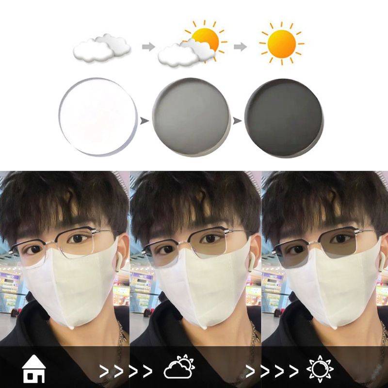 Fashion Anti - blue Light Gradient Square Myopic Glasses - ALPINE WEAR