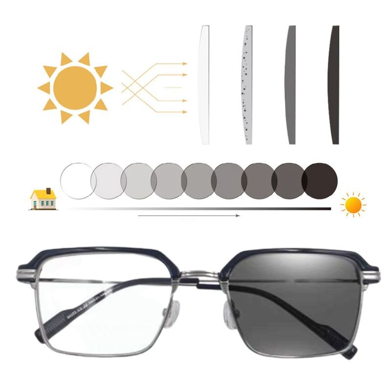 Fashion Anti - blue Light Gradient Square Myopic Glasses - ALPINE WEAR