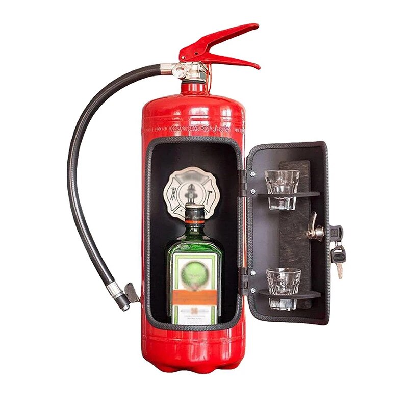 Versteckter Flaschenlagerungsschrank - Feuerlöscher Design