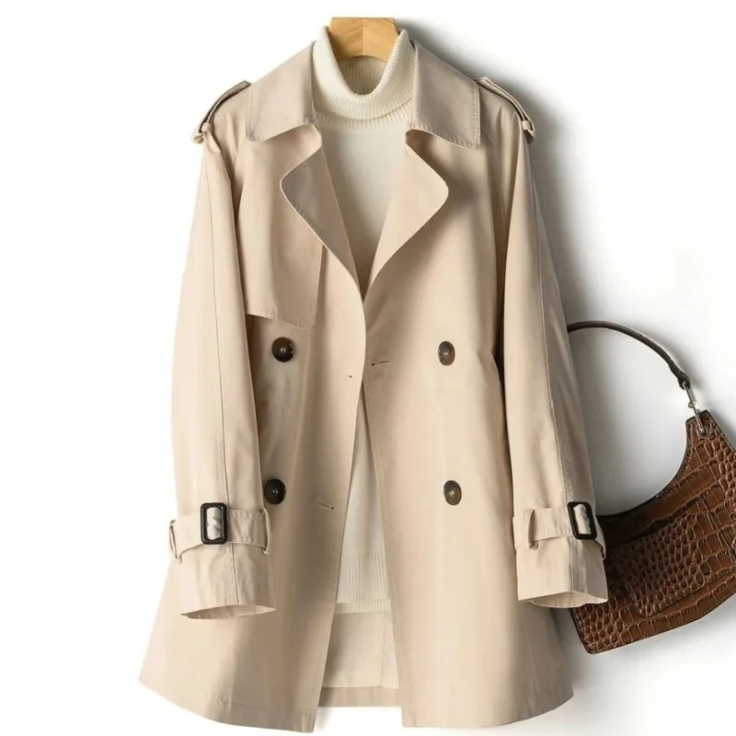 Damen Eleganter Trenchcoat - Zweireihiger Stil