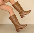 Damen Kniehohe Stiefel - Blockabsatz Zum Hineinschlüpfen