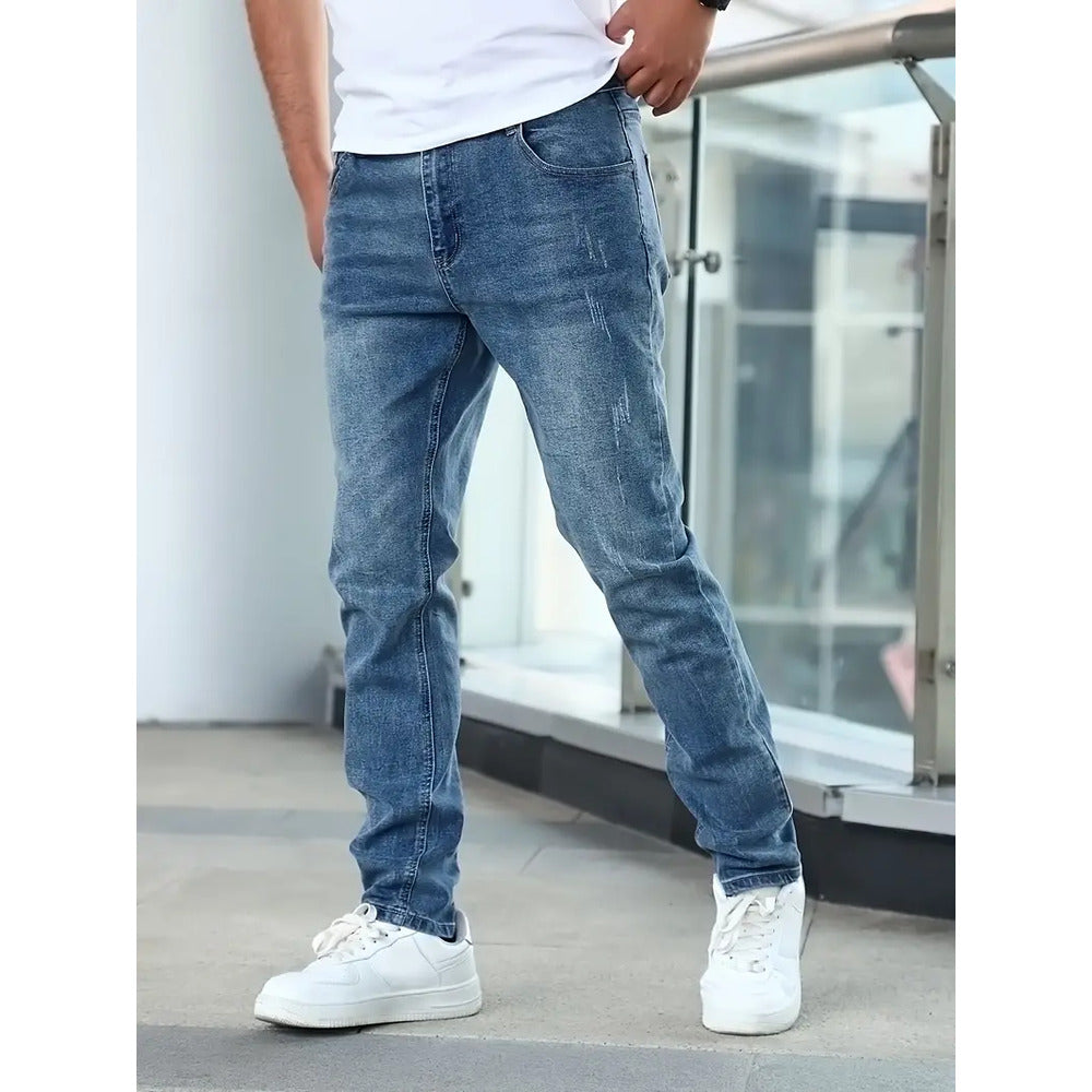 Herren Jeans - Gerader Schnitt & Distressed-Waschung