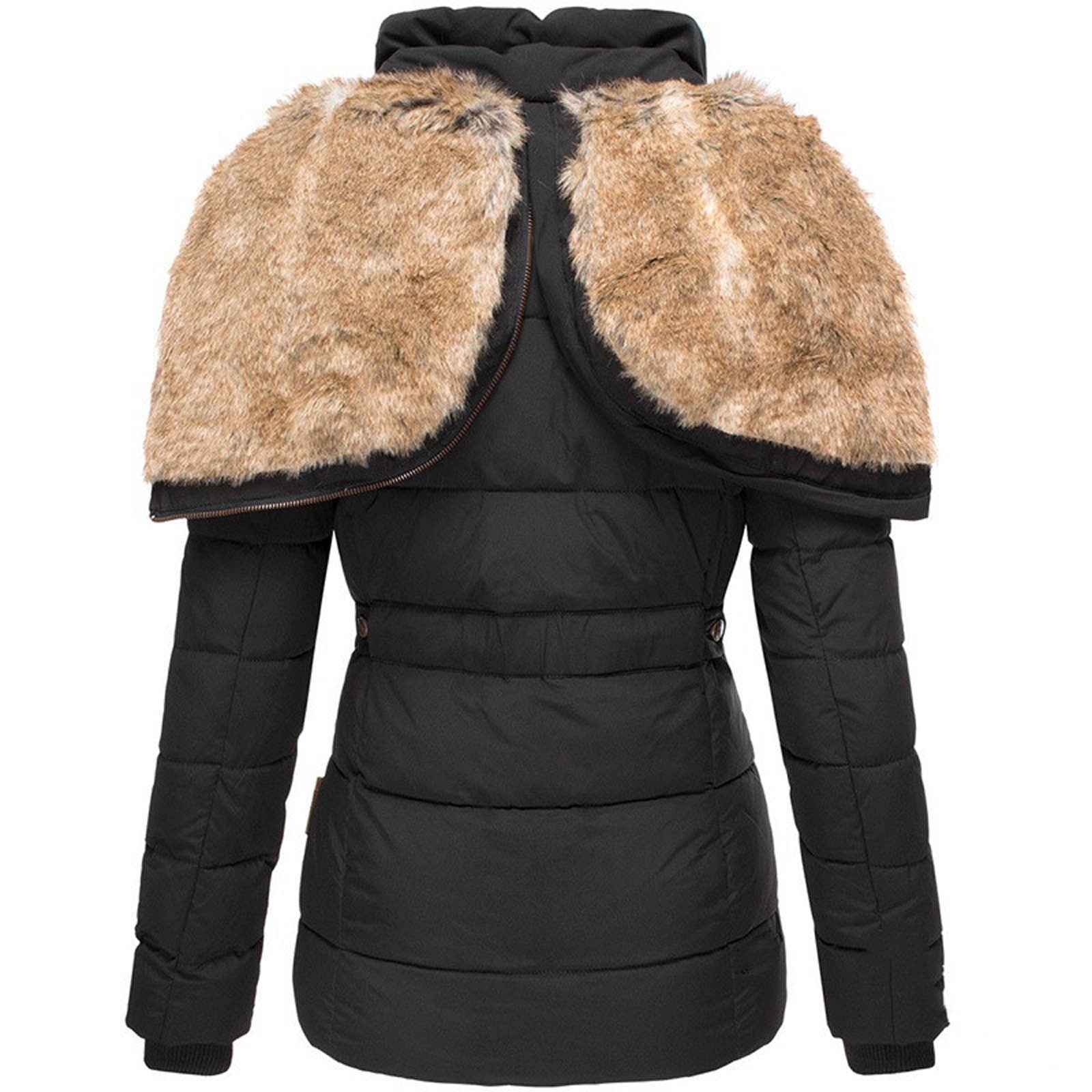 Damen Winter-Parka-Jacke - Gesteppt mit Kapuze