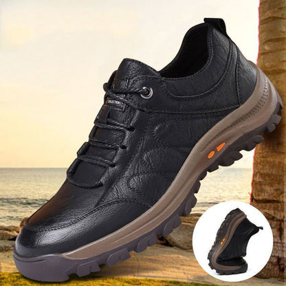 Men's Orthopaedic Leather Trainers - ALPINE WEAR