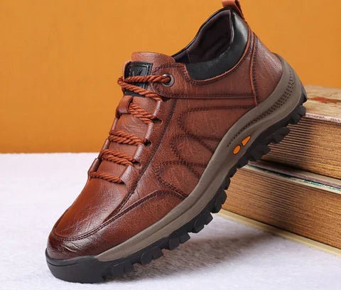 Men's Orthopaedic Leather Trainers - ALPINE WEAR