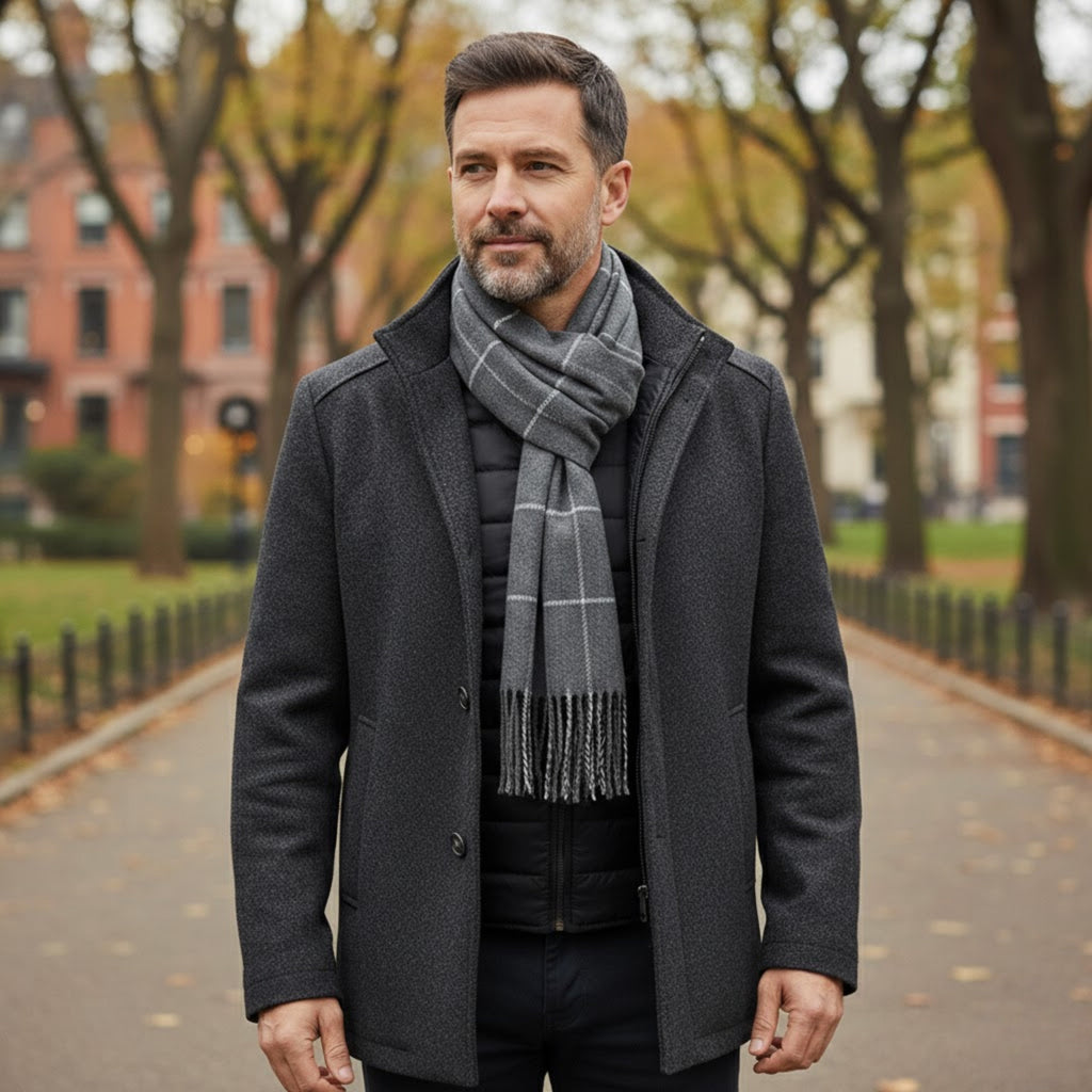 Herren Gesteppter Mantel - Schmale Passform mit Stehkragen