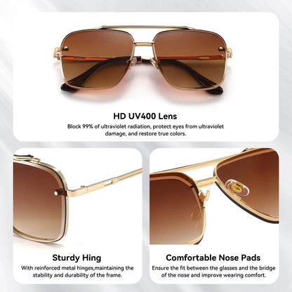 Retro Gradient Sunglasses with UV400 Protection - ALPINE WEAR