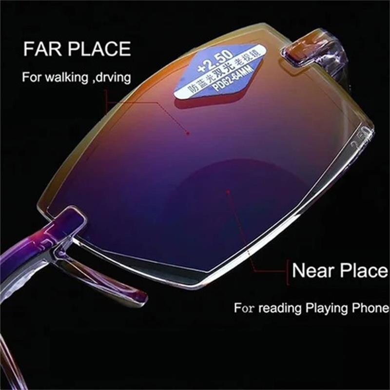 Sapphire High Hardness Anti Blue Light Intelligent Dual Focus Reading Glasses - ALPINE WEAR