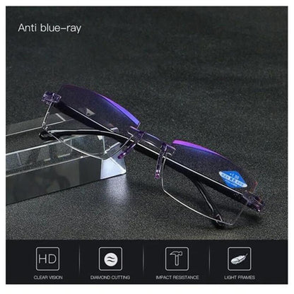 Sapphire High Hardness Anti Blue Light Intelligent Dual Focus Reading Glasses - ALPINE WEAR