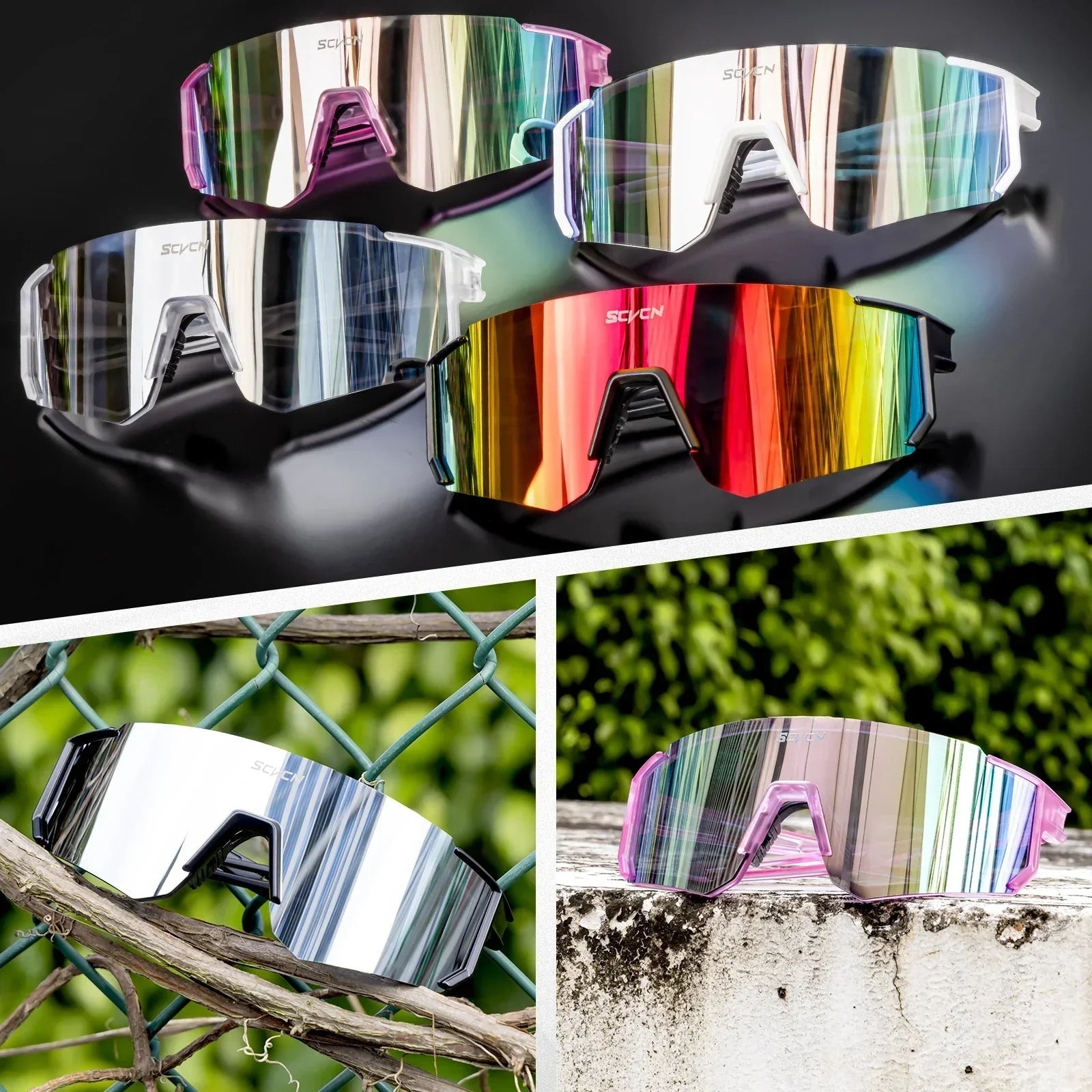 SCVCN Sport Sunglasses for Men and Women – Cycling, MTB, Biking, Camping, Golf, Baseball, Y2K Fashion, UV400, Street Style - ALPINE WEAR