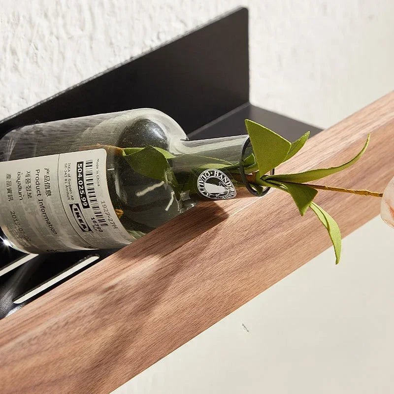 Solid Wood and Aluminium Punch - Free Bathroom Shelf - ALPINE WEAR