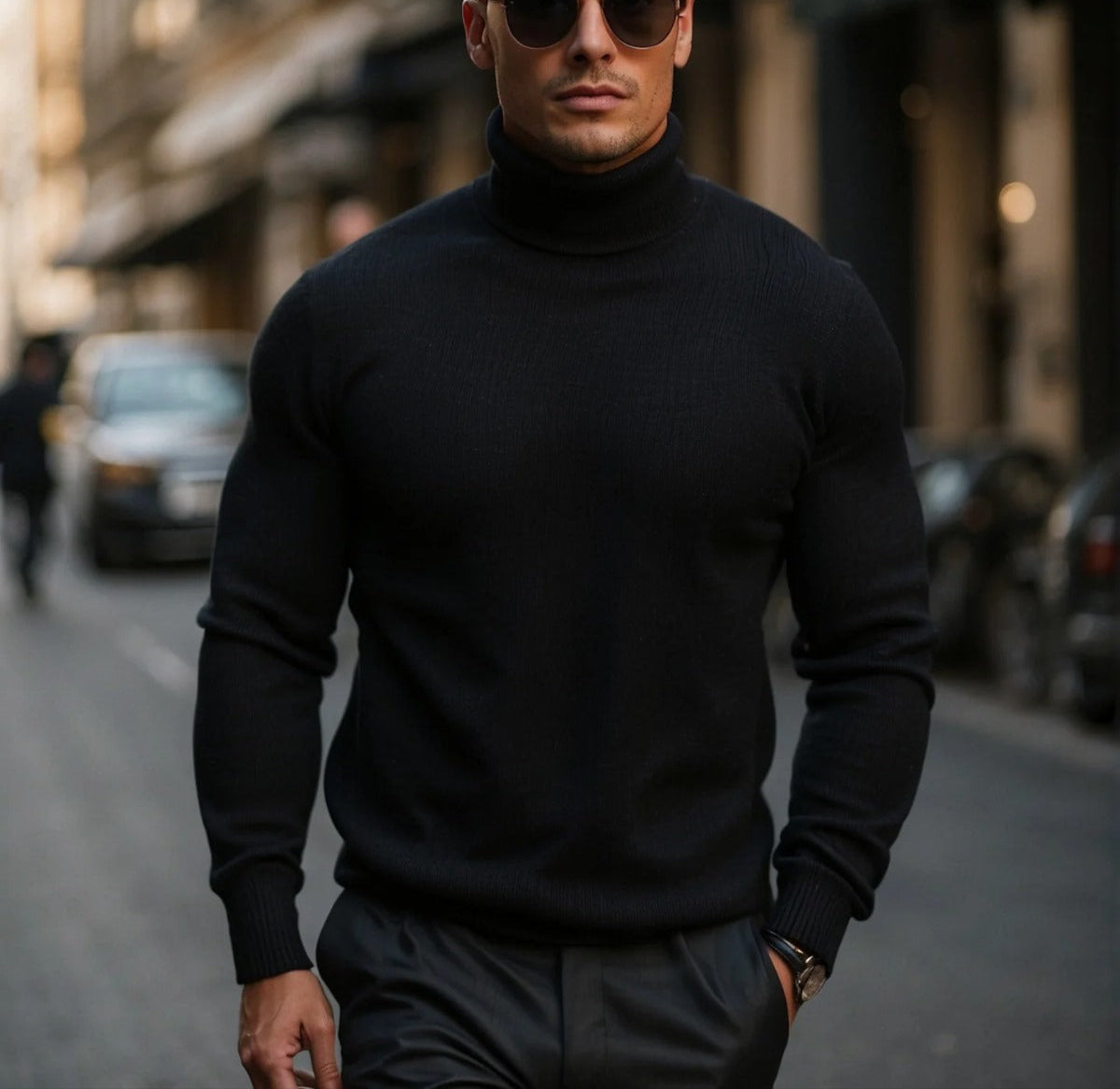 Stilvoller Rollkragenpullover für Herren