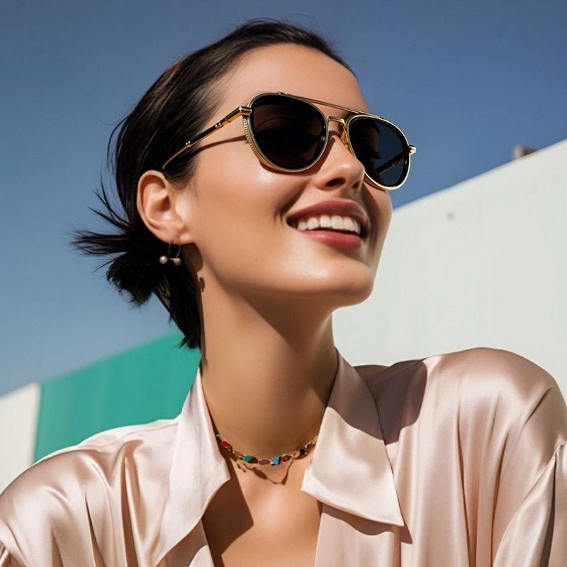 Unisex Vintage Steampunk Double Bridge Sunglasses - ALPINE WEAR