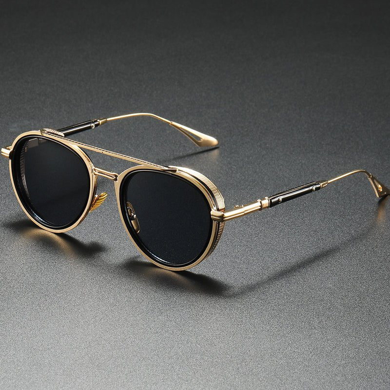 Unisex Vintage Steampunk Double Bridge Sunglasses - ALPINE WEAR